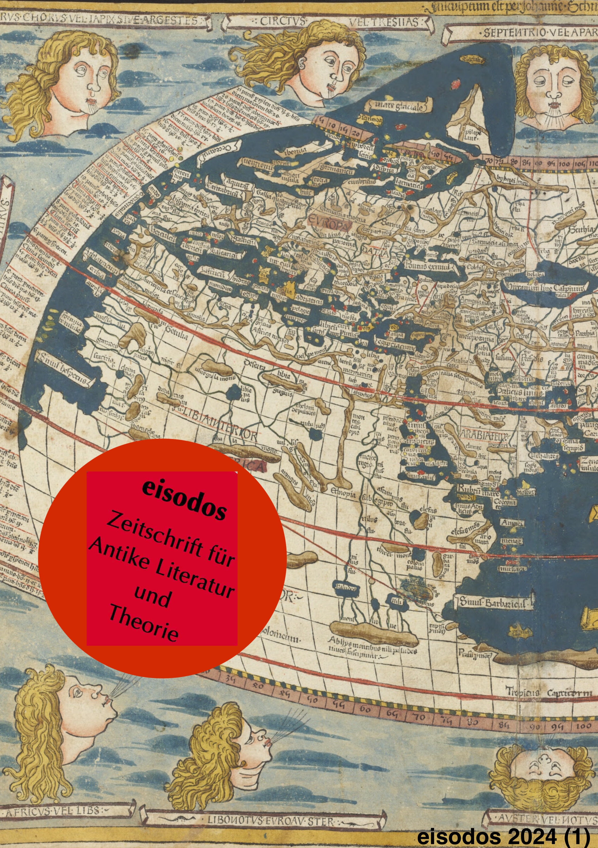 Das eisodos-Titelbild zeigt einen Ausschnitt der sogenannten Ulmer Weltkarte nach Ptolemäus aus dem Jahr 1482. Quelle: National Library of Australia, Canberra.