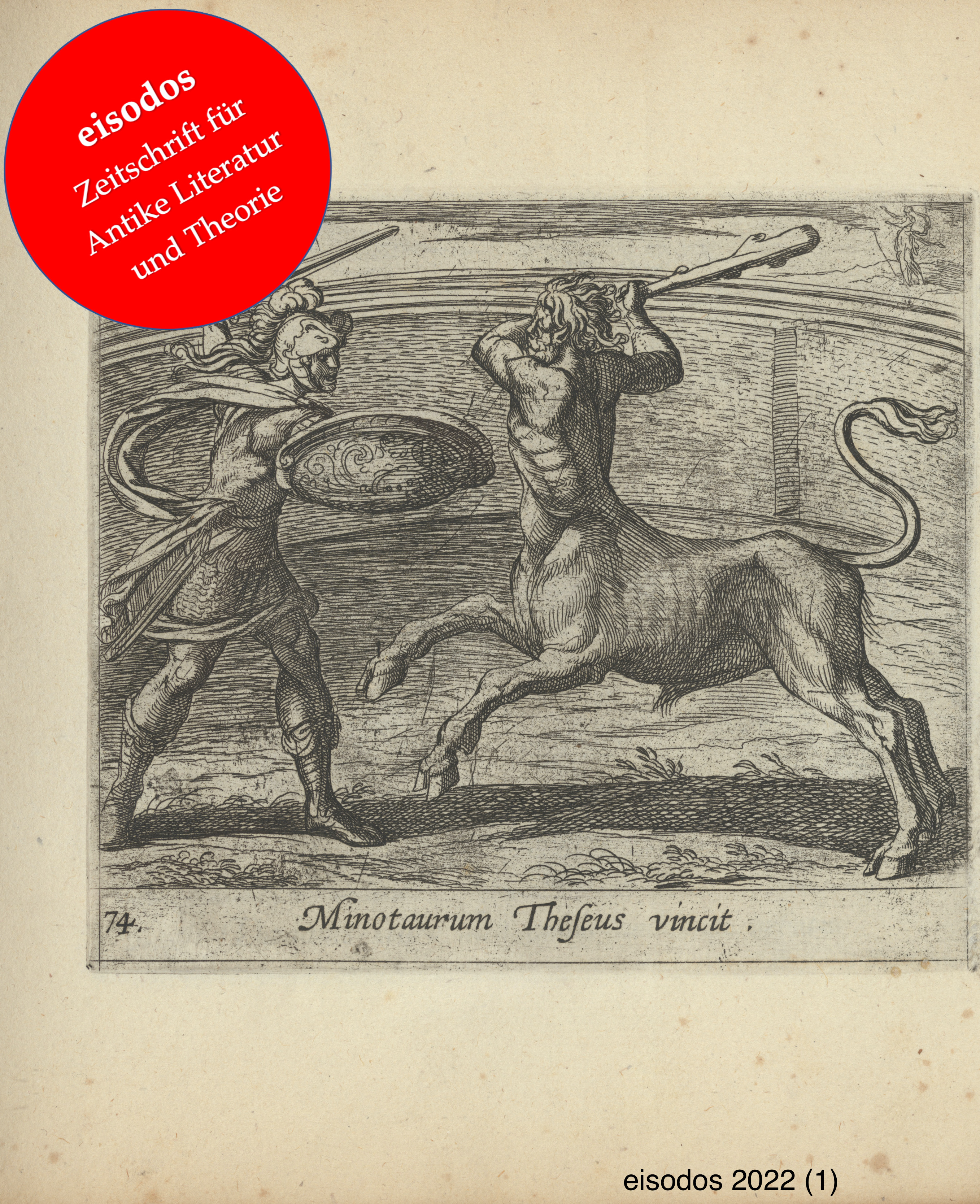 Theseus kämpft mit dem Minotaurus (Radierung von Antonio Tempesta, The Met, nach 1606)